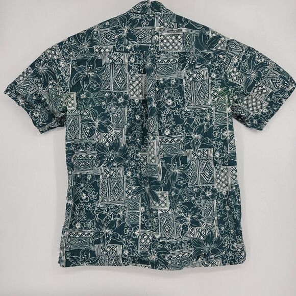 Cooke Street Shirt Mens Large Hawaiian Green Tapa Camp‎ Button Up All Over Print - Picture 4 of 11